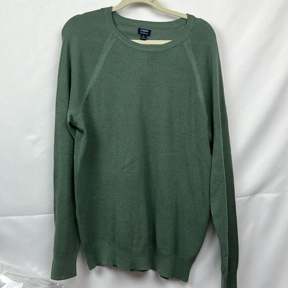 J. Crew Factory CD617 Seed-stitch green long sleeve sweater NWT size XL - Picture 1 of 10